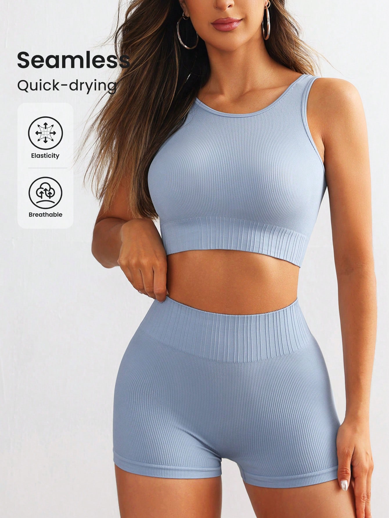 Conjunto de yoga acanalado sin - Tank Top Ribbed reseña y precio